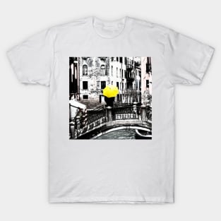 Yellow Umbrella in Venice T-Shirt